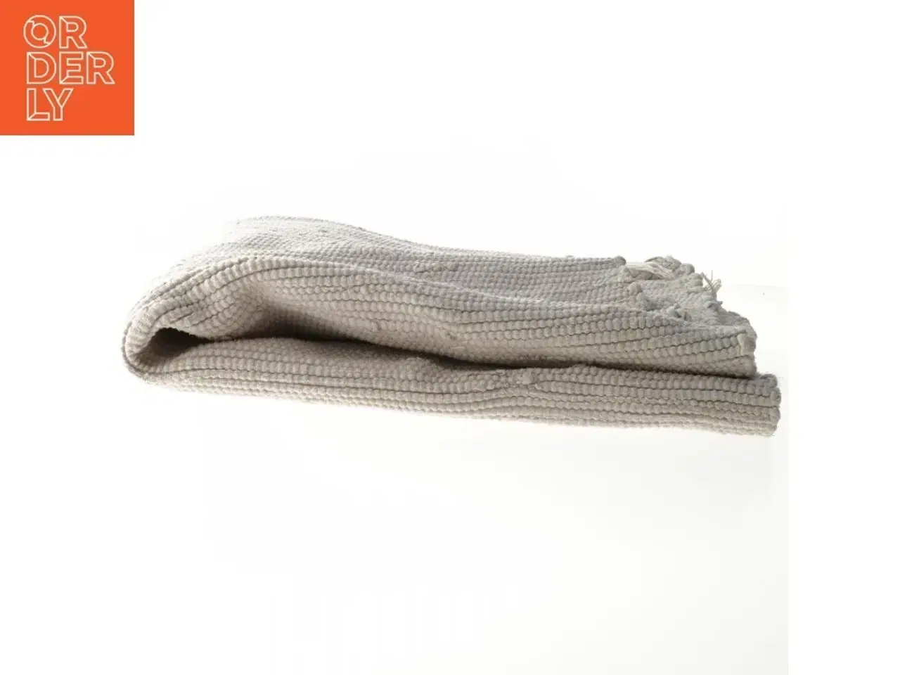 Billede 3 - Kludetæppe med frynser (str. 62x120 cm)