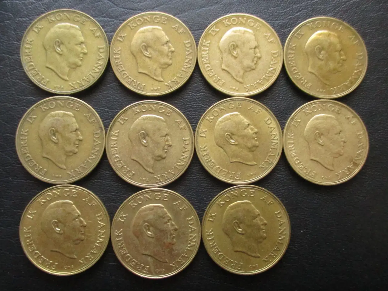Billede 2 - 1 kr 1947-1959 Fr. IX komplet serie 11 stk