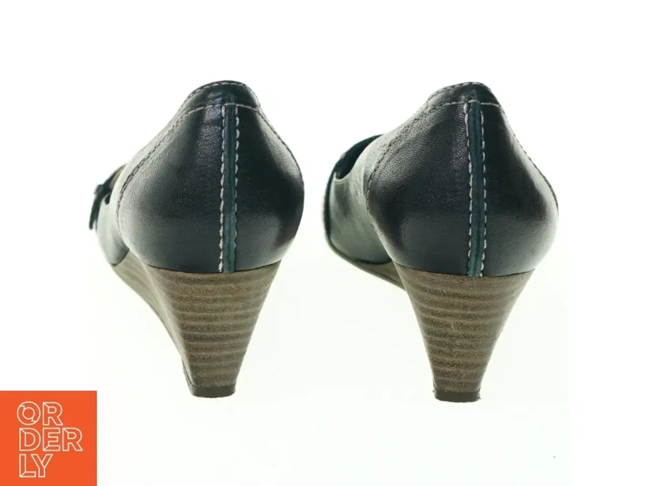 Billede 4 - Læder Sko med stack hæl fra Billibi (str. 38)