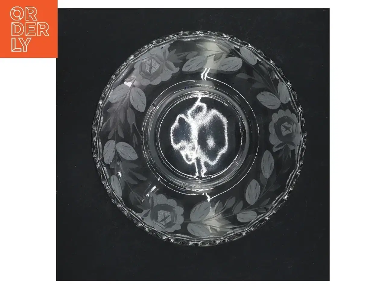 Billede 3 - Dekoreret glasskål (str. Ø 16 cm)