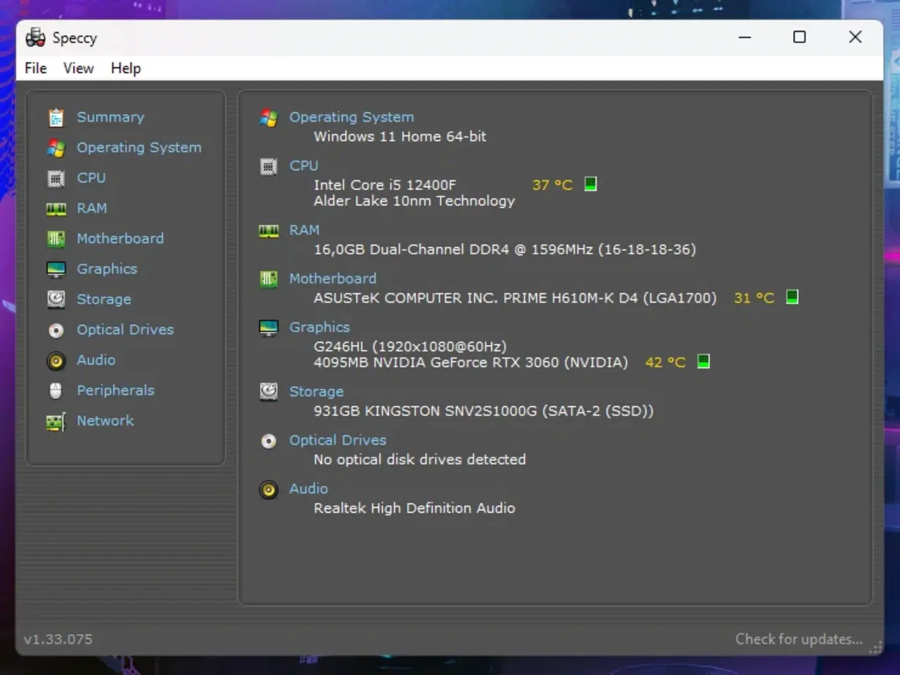 Billede 9 - Stærk Gamer PC, i5-12400F, RTX 3060 8GB, 1000 SSD