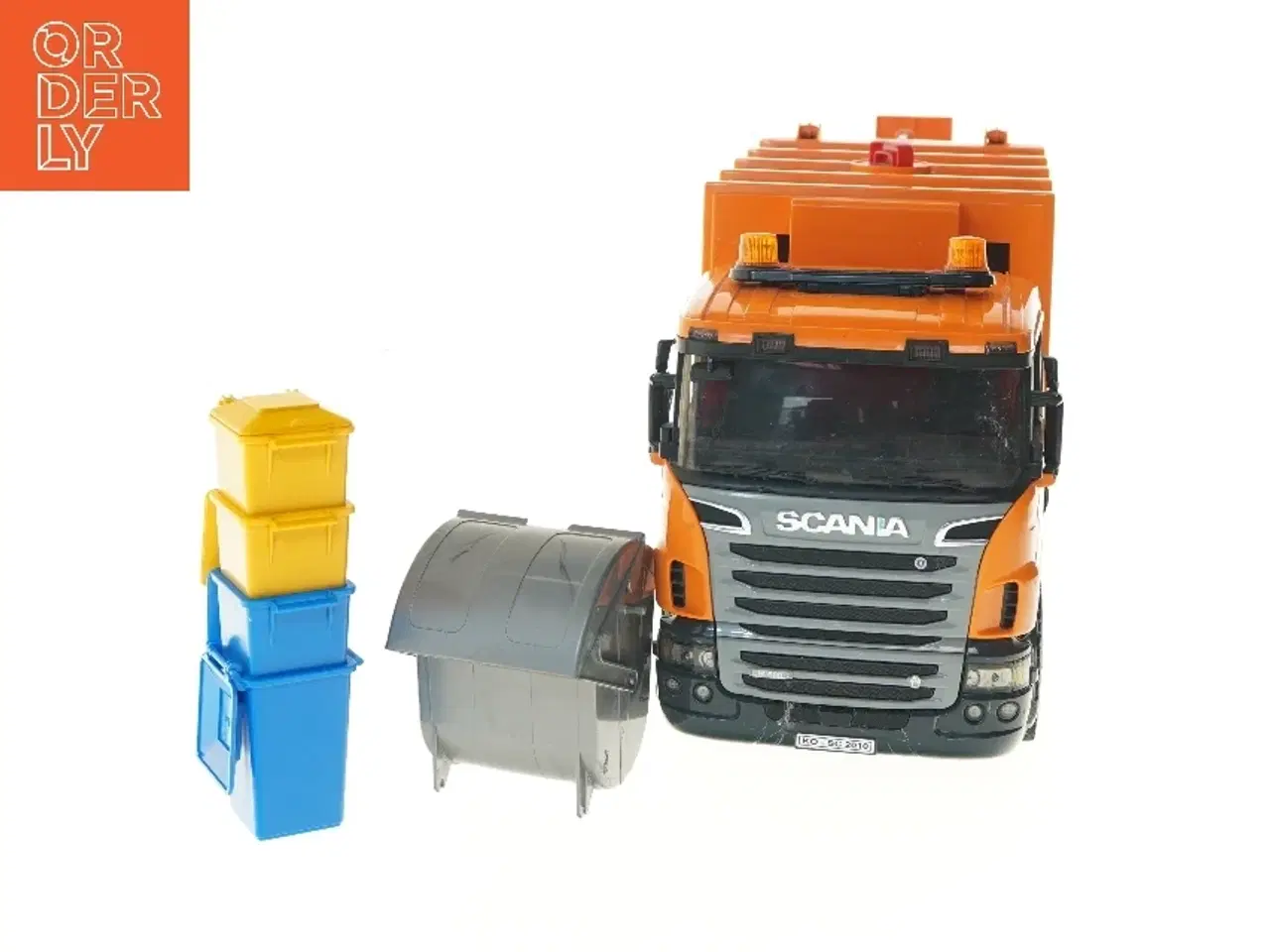 Billede 3 - Stor Bruder Legetøjs skraldebil med affaldscontainer  (str. 61x17 cm)