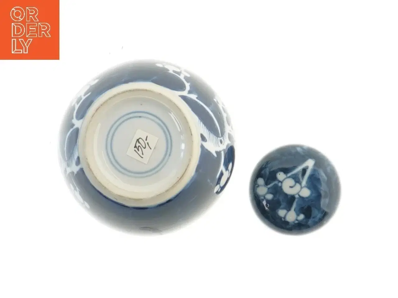 Billede 2 - Gammel kinesisk ingefærkrukke med låg (højde 11,5 cm)