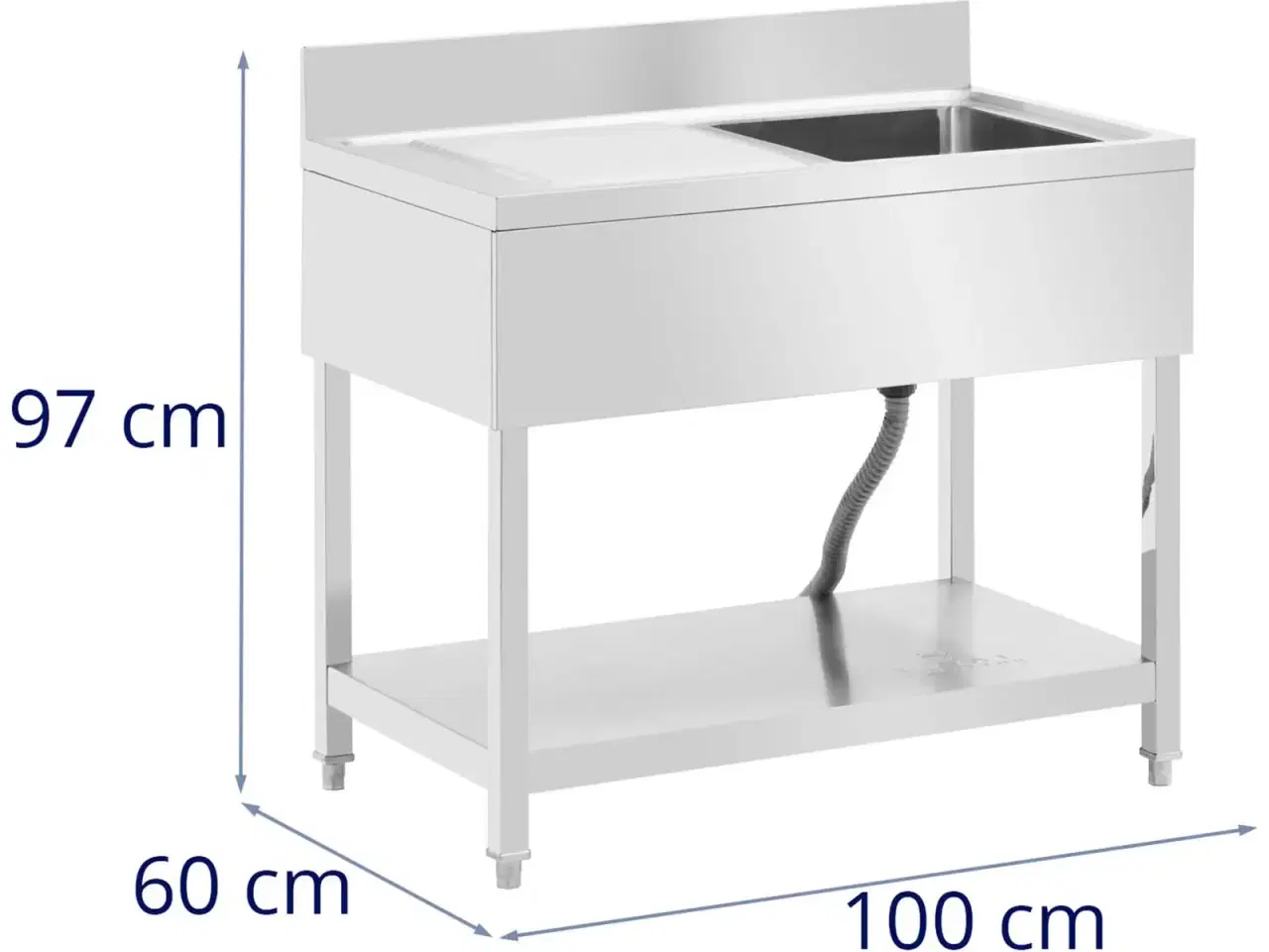 Billede 6 - Stålvask med Drypbakke og Underhylde