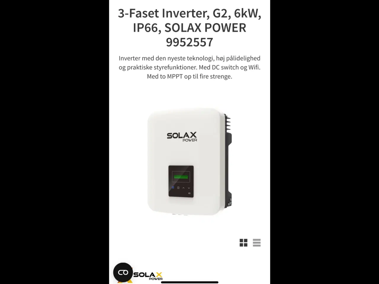 Billede 1 - 6KW Solcelle inverter (NY)