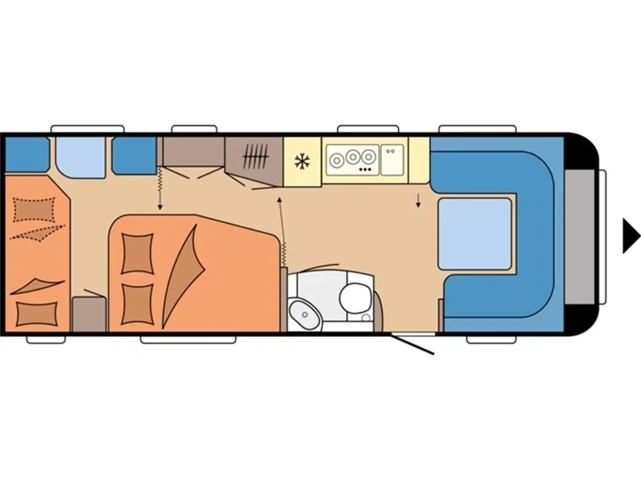 Billede 2 - 2023 - Hobby Prestige 650 KFU   Hobby 650 KFU model med Fransk seng og Køjer fra Hinshøj Caravan A/S