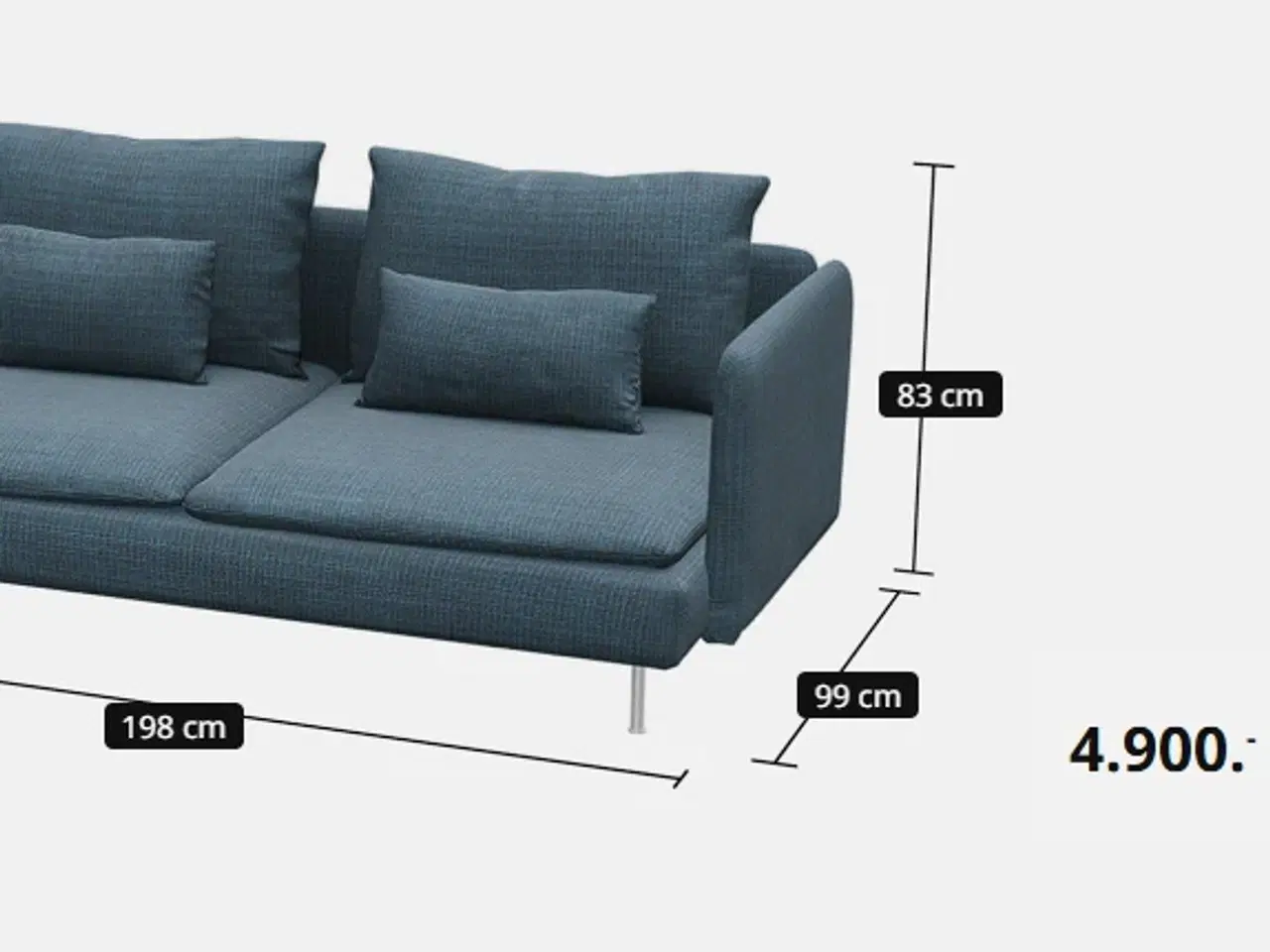 Billede 3 - Mørkegrå Ikea Söderhamn 3 personers sofa