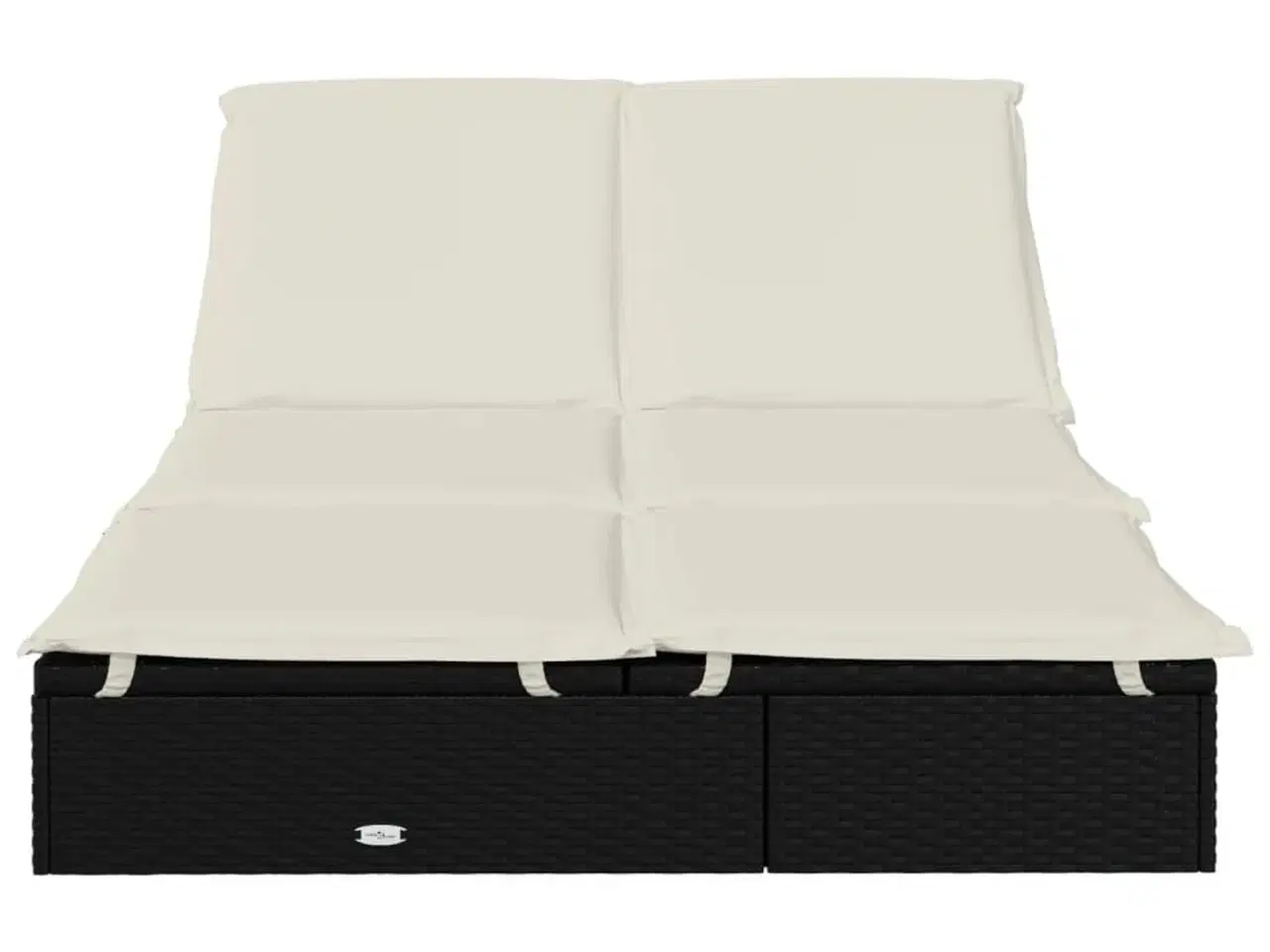 Billede 4 - 2-personers solseng med hynder polyrattan sort