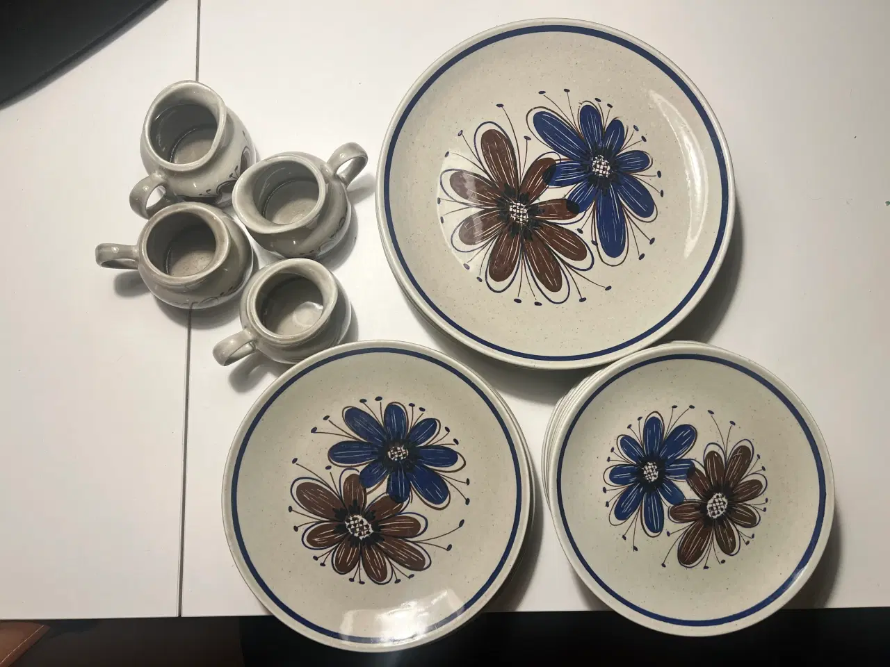 Billede 2 - Stavangerflint Blå Blomst Tallerken Sæt Keramik