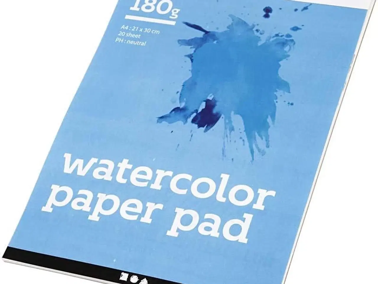 Billede 1 - Akvarelblok, A4, ark 210x297 mm, 180 g, hvid, 20ark/ 1 stk.