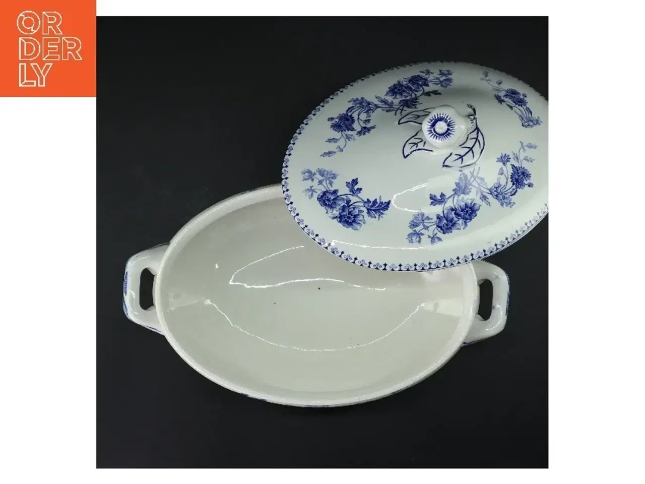Billede 4 - Porcelæn serveringsskål med låg fra ERIK SAREDLER FAENCE (str. 30x18 cm)