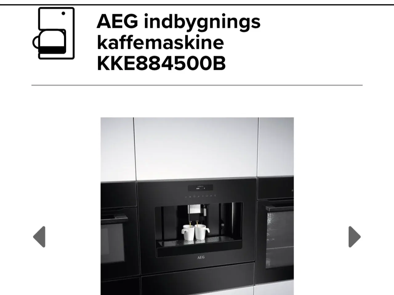 Billede 3 - AEG indbygning kaffemaskine 
