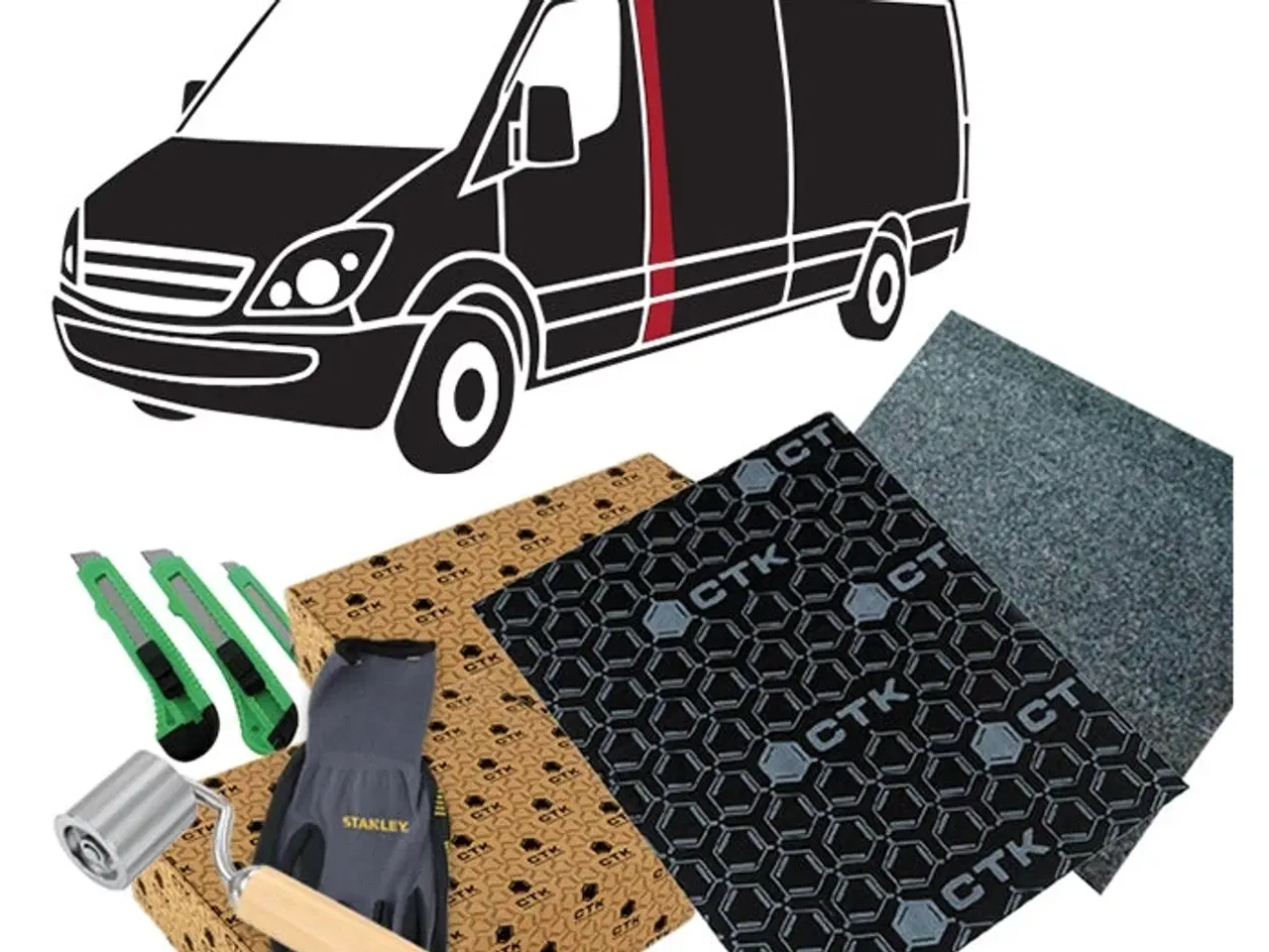 Billede 1 - CTK Støjdæmpningspakke VAN varerumsadskillelse grå