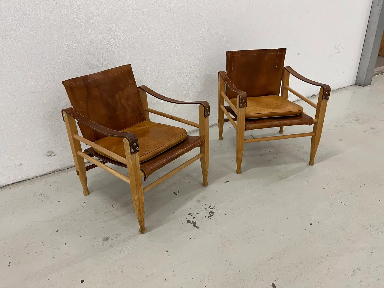 Billede 3 - Aage Bruun & Søn Safaristole med cognac kernelæder