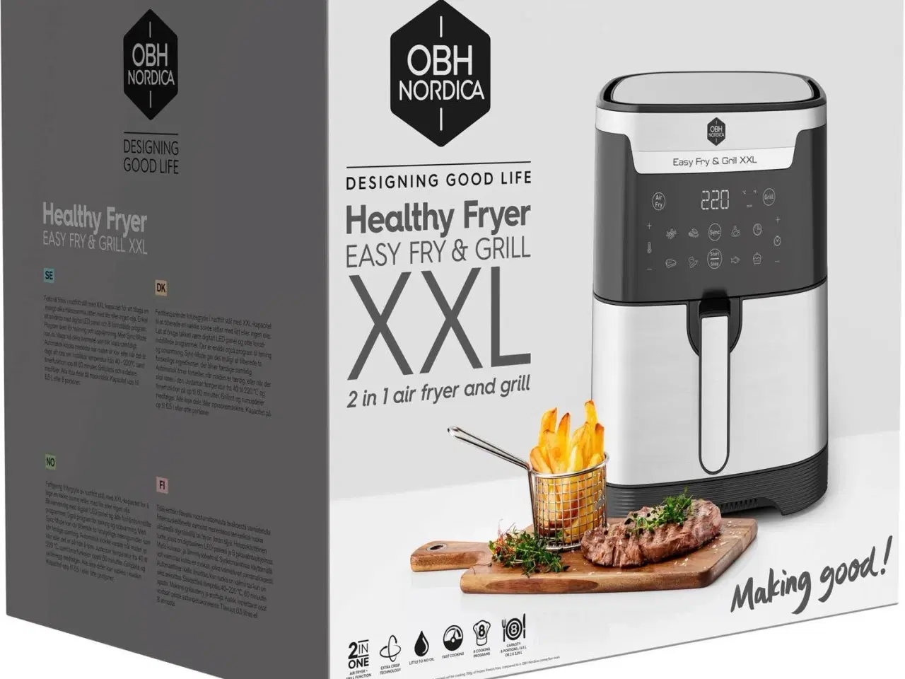 Billede 1 - OBH Nordica Airfryer Easy Fry & Grill XXL 2in1 Sil
