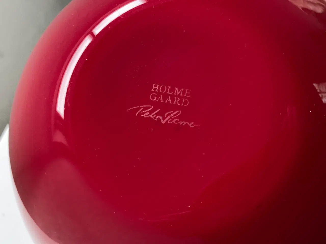 Billede 9 - Holmegaard glasskål- rød/hvid
