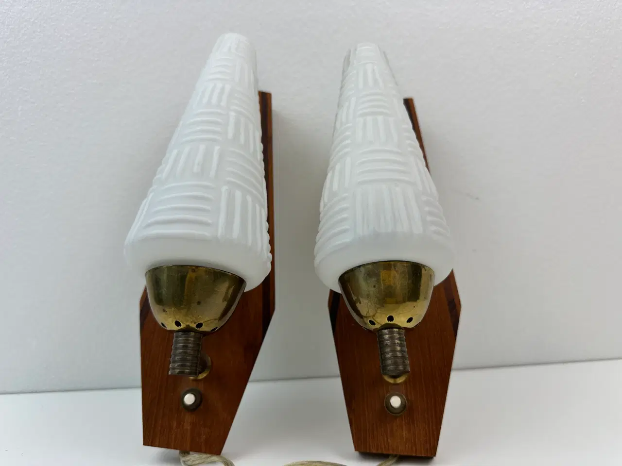 Billede 6 - Teak retro lampe m. opalglas