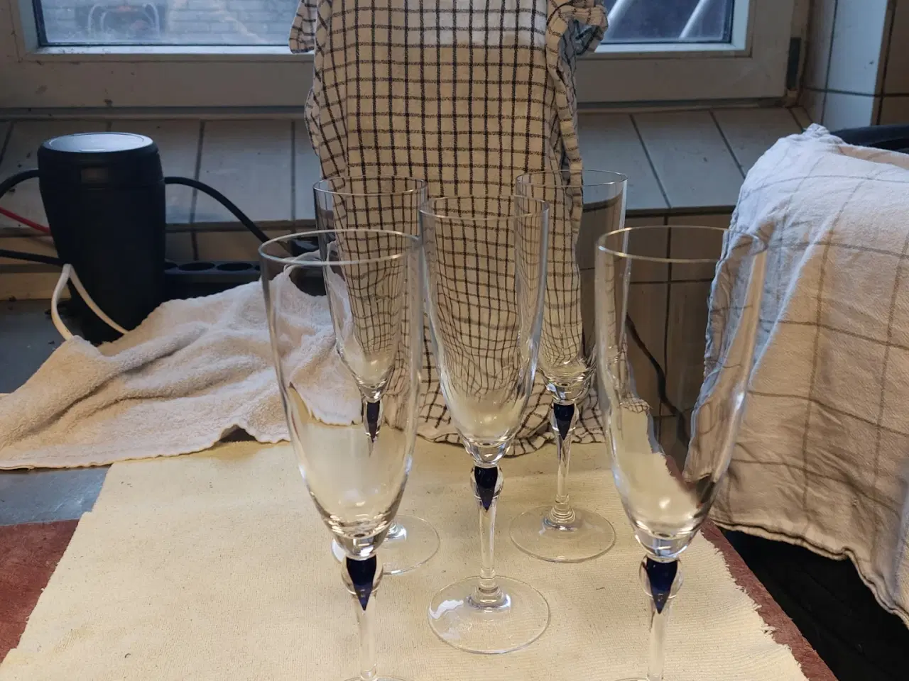 Billede 4 - Blå dråbe krystalglas