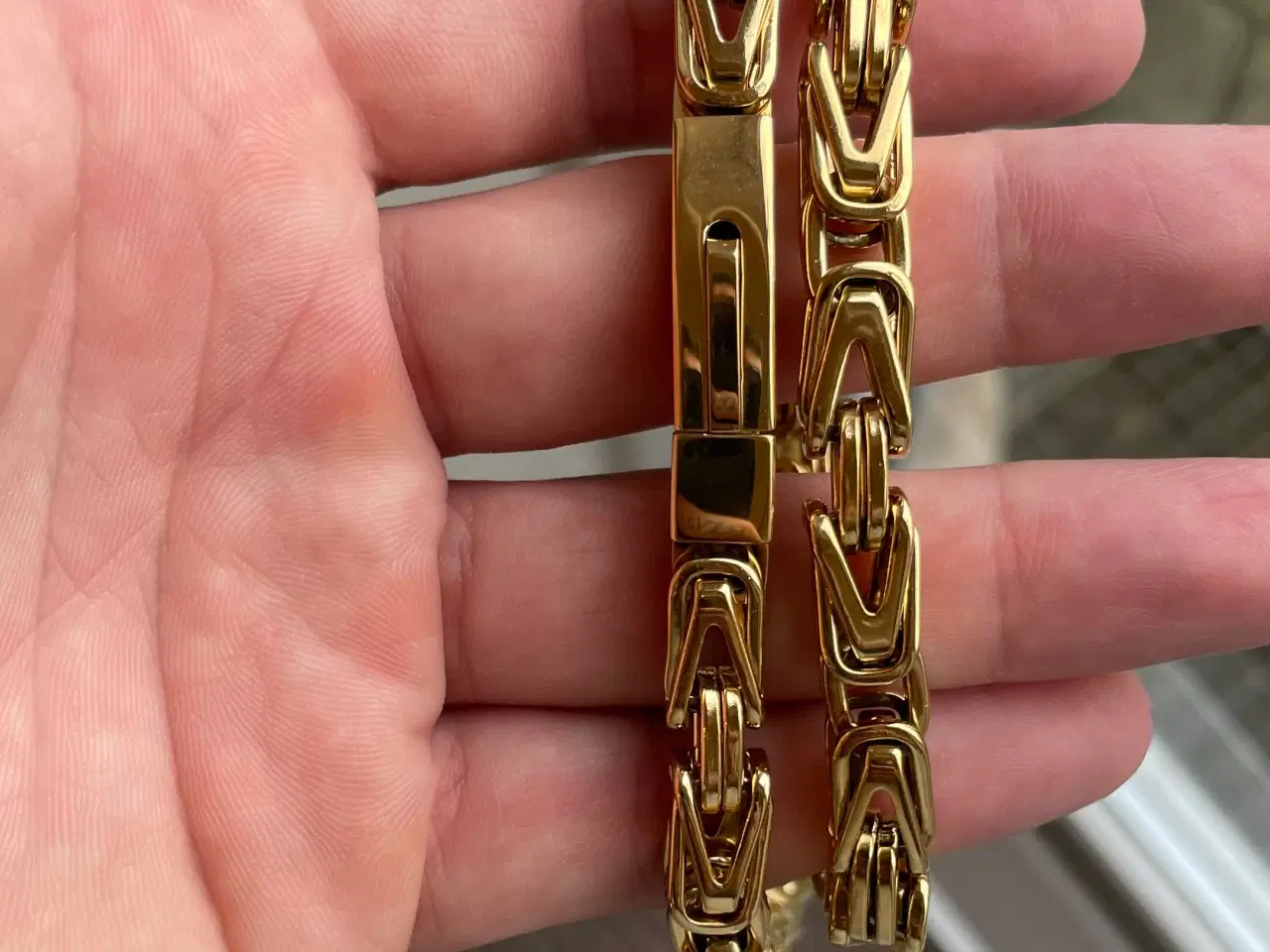 Billede 4 - 8mm goldfilled firkantet kongekæde 