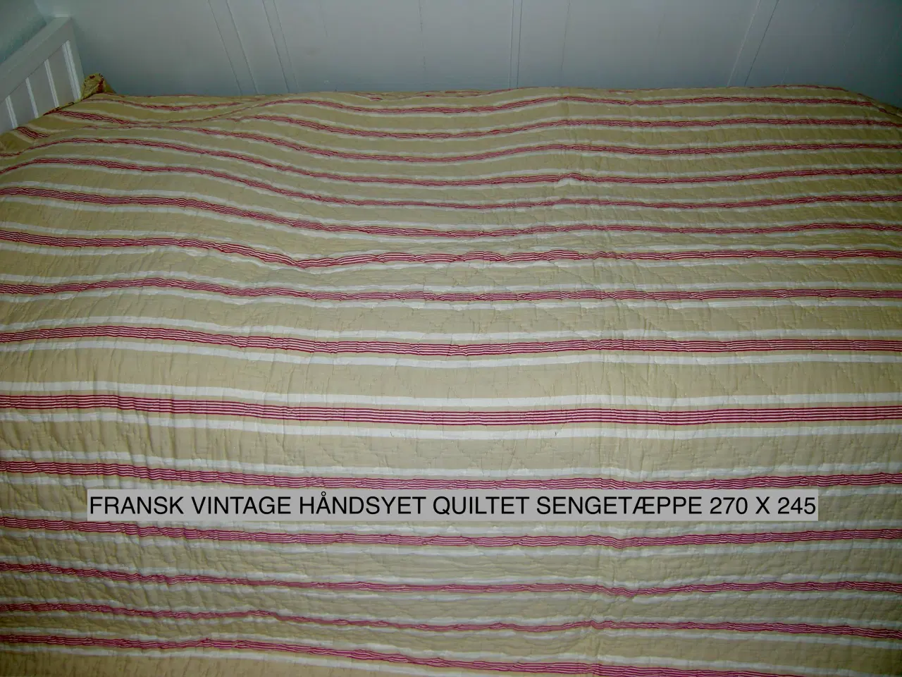 Billede 3 - Sengetæppe 270 x 245 Fransk vintage håndsyet quilt