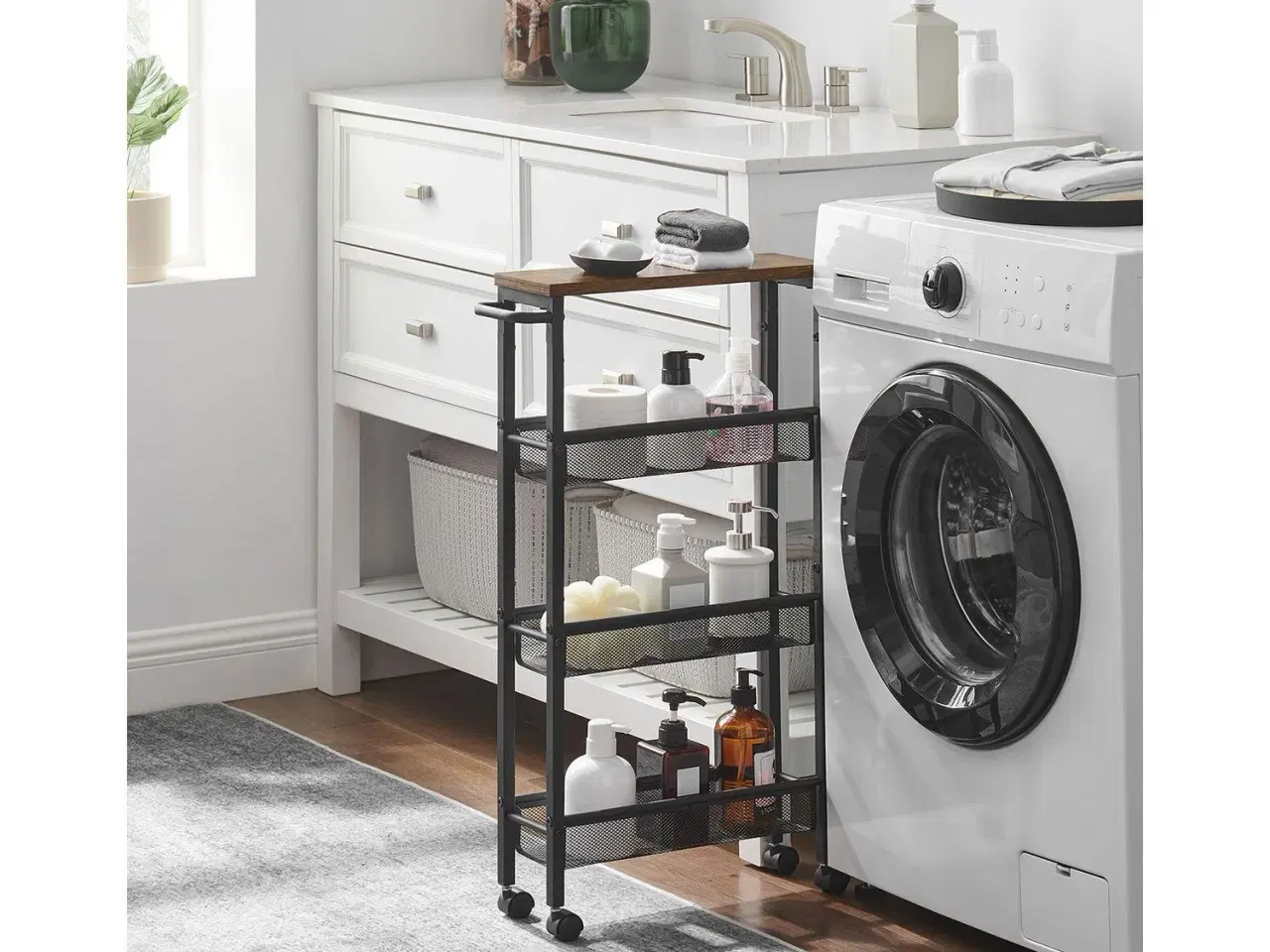 Billede 3 - Rullebord smalt på hjul 4 niveauer, vintage brun/sort