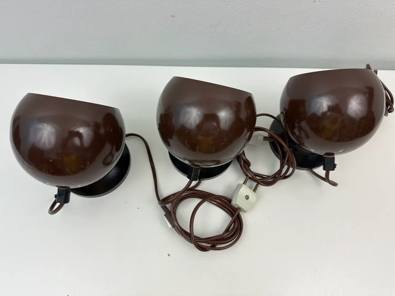 Billede 6 - 3 stk. brune kuglelamper (E.S. Horn)