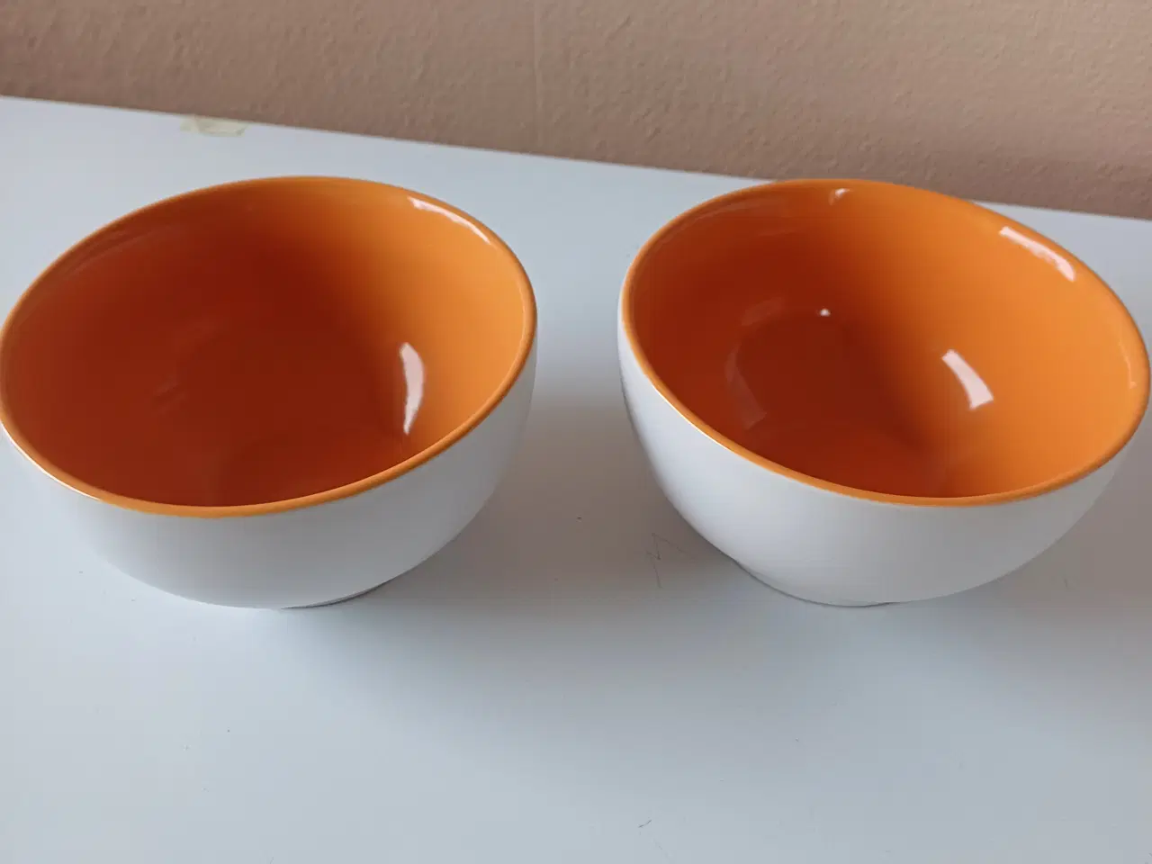 Billede 2 - Keramikskåle sæt i Orange / White