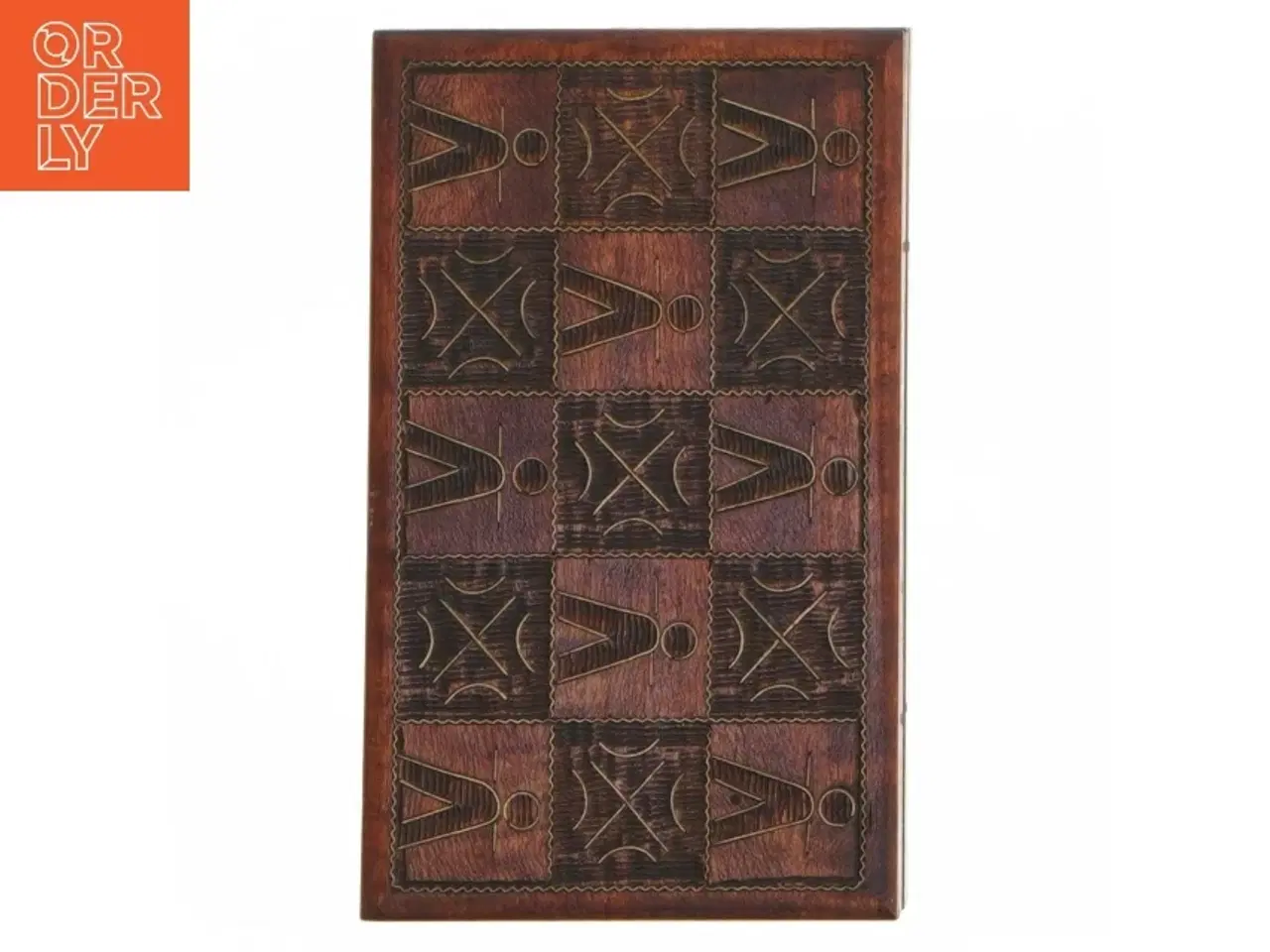 Billede 4 - Antik Polsk Trææske Messing indlæg og med indgraveret mønster (str. 15 x 9 cm)