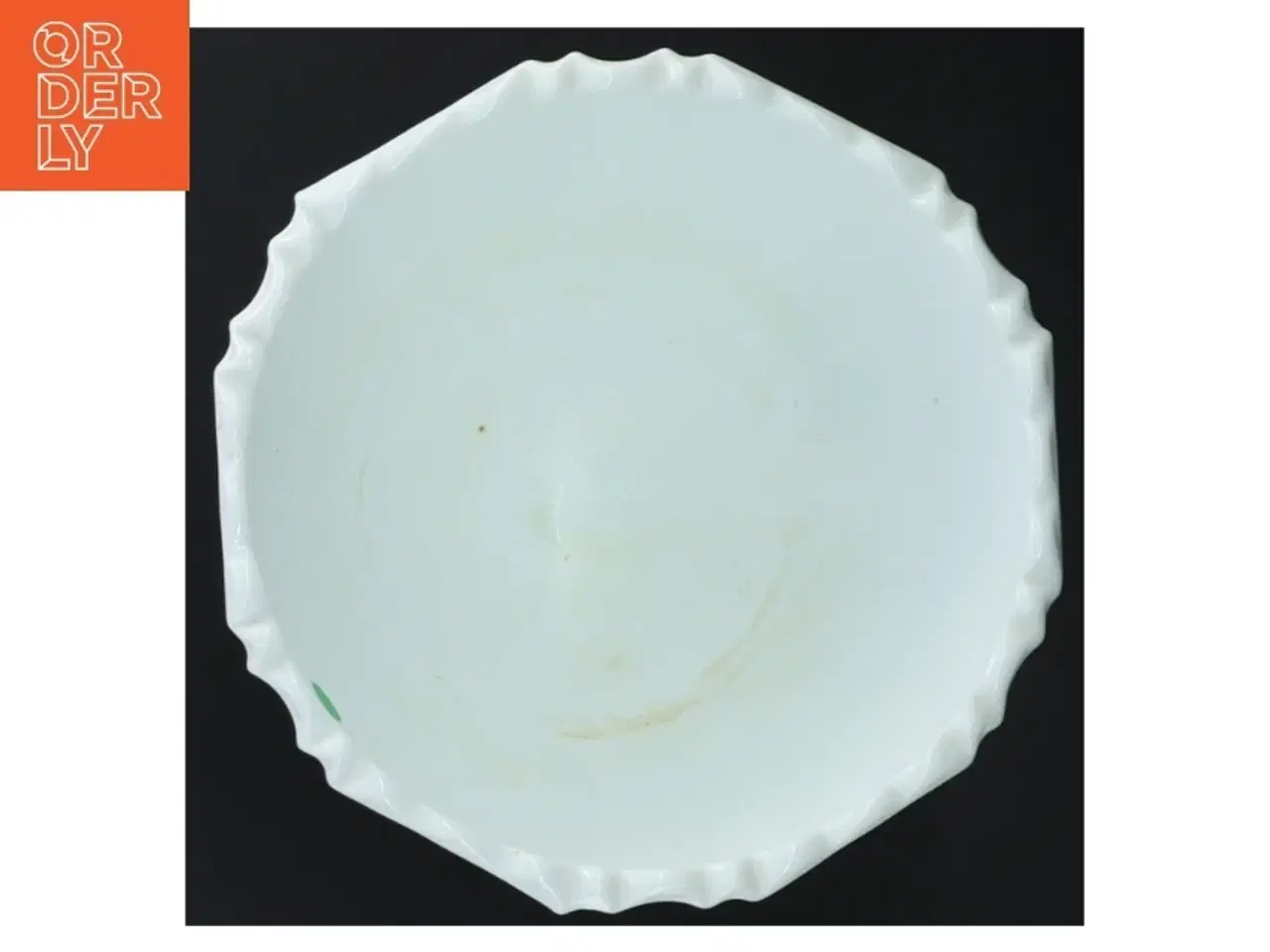 Billede 3 - Hvid opsats i opalglas på fod (str. 17 cm)