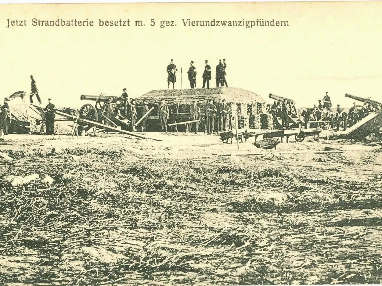 Billede 1 - Krigen 1864. Strandbatteri med kanoner
