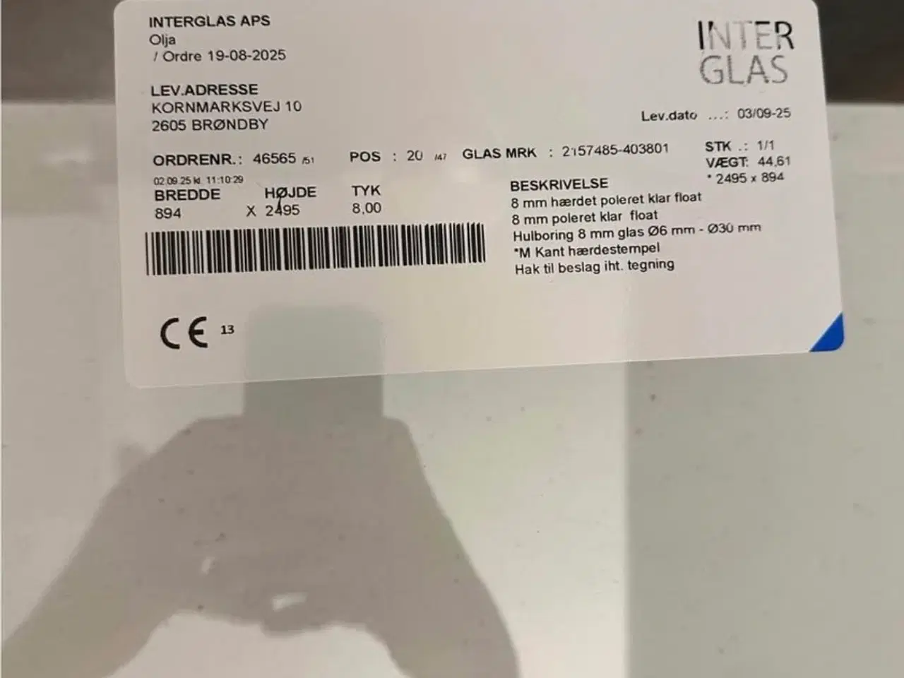 Billede 3 - Gratis!! Brusedør i glas HELT NY