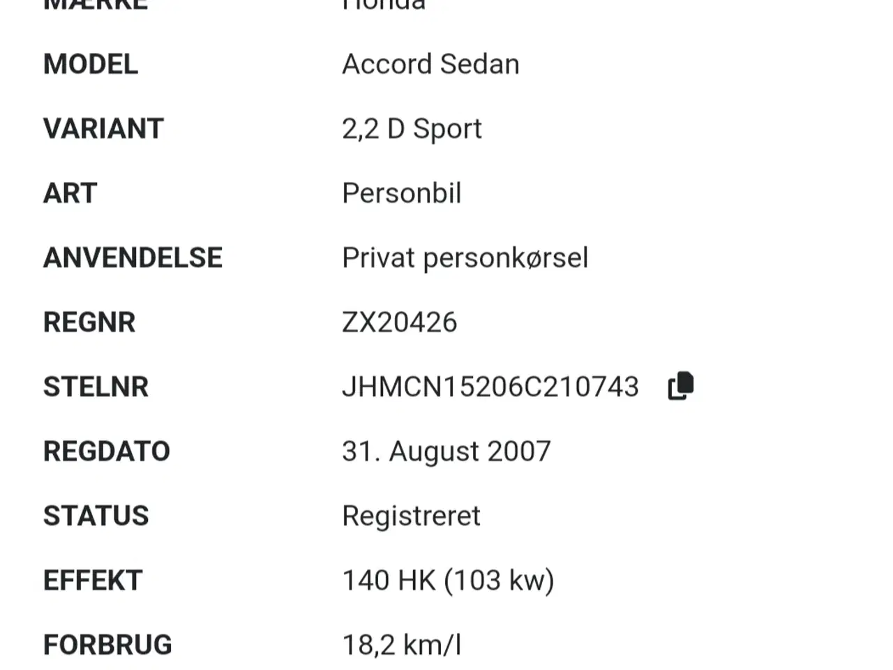 Billede 9 - Honda Accord 2.2 CTDi og Accord solv fra dele