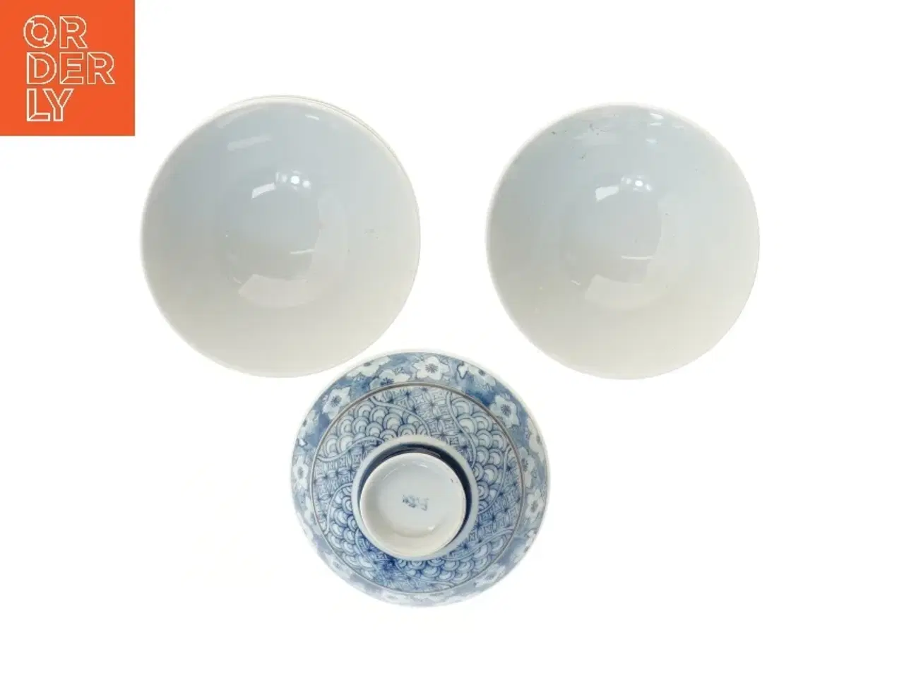 Billede 2 - Blå- og hvidmønstrede skåle (str. 6 stk Ø 12 cm)