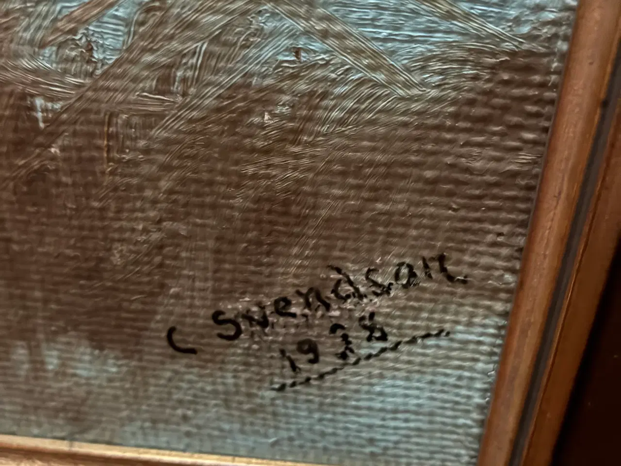 Billede 2 - Oliemaleri af C Svendsen 1938 i guldramme