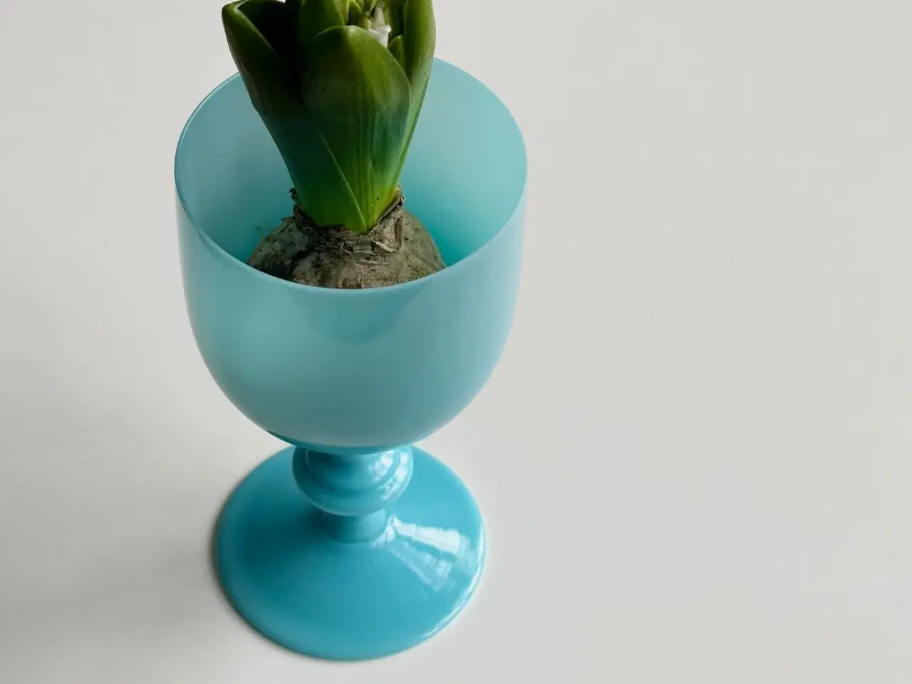 Billede 1 - Vinglas, turkis opalineglas