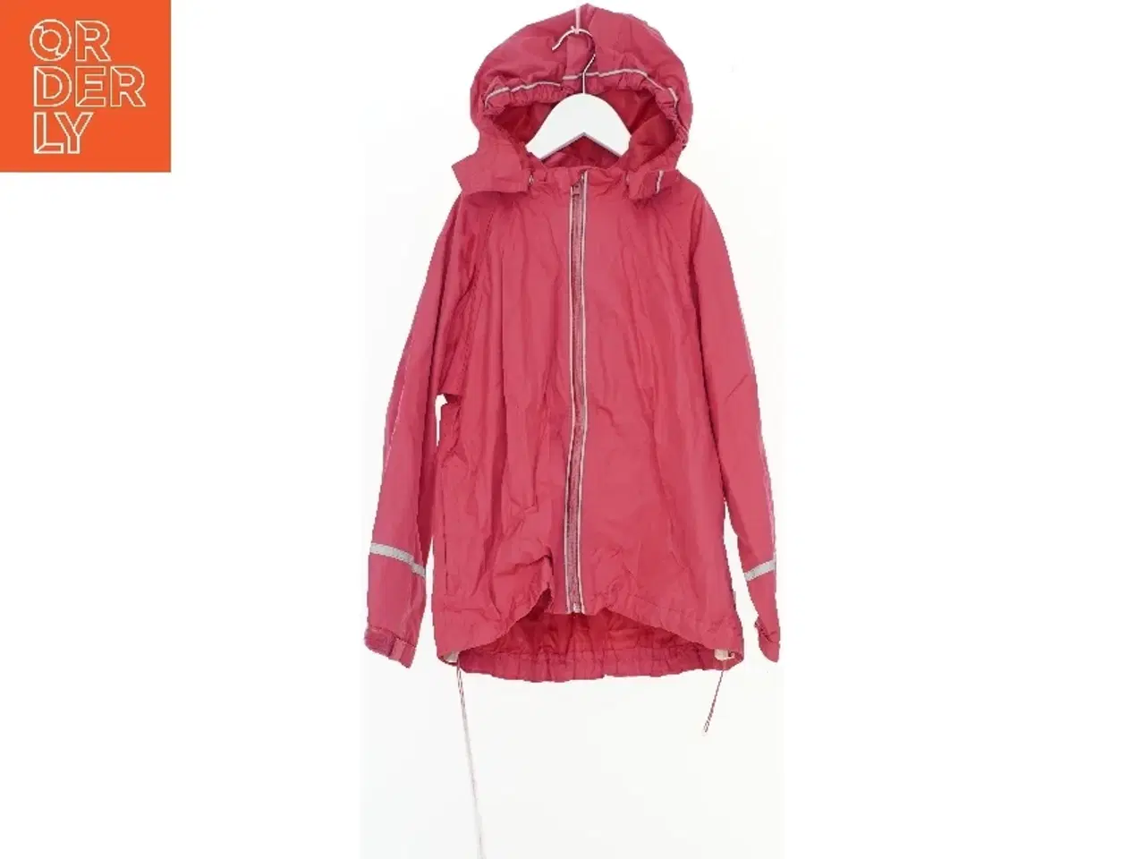 Billede 1 - Rød regnjakke med hætte fra Minymo (str. 122)