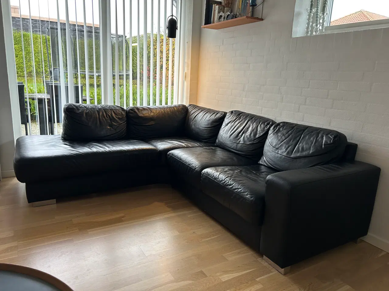 Billede 2 - Hjørnelædersofa med chaiselong 