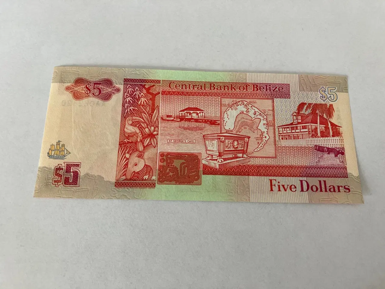 Billede 2 - 5 Dollars Belize 1990