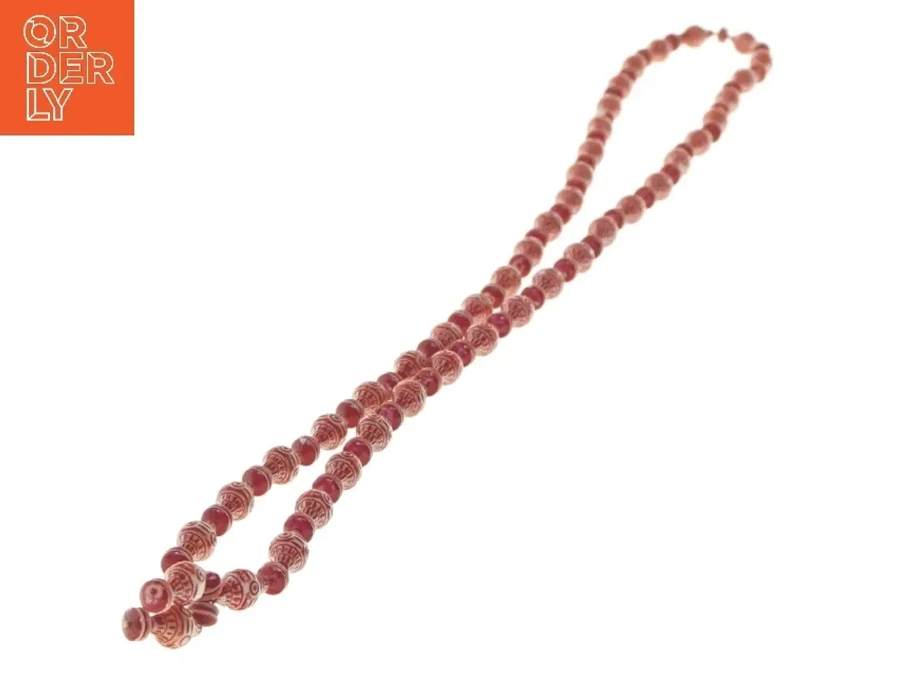 Billede 4 - Lang halskæde med mønstrede perler (str. 116 cm)