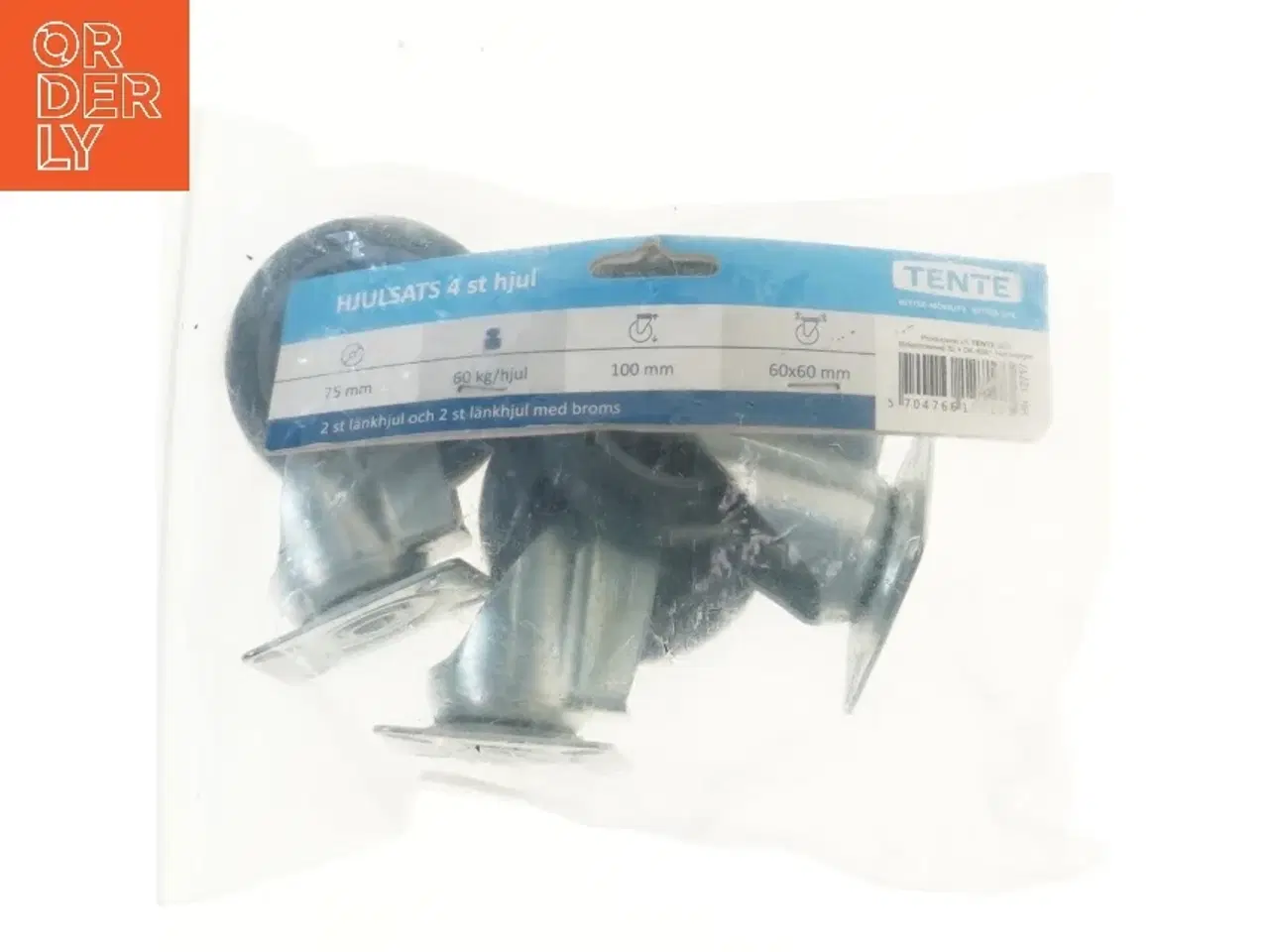 Billede 1 - Hjulsæt, 4 styk Tente hjul fra Tente (str. 3 styk, 6x6 cm)