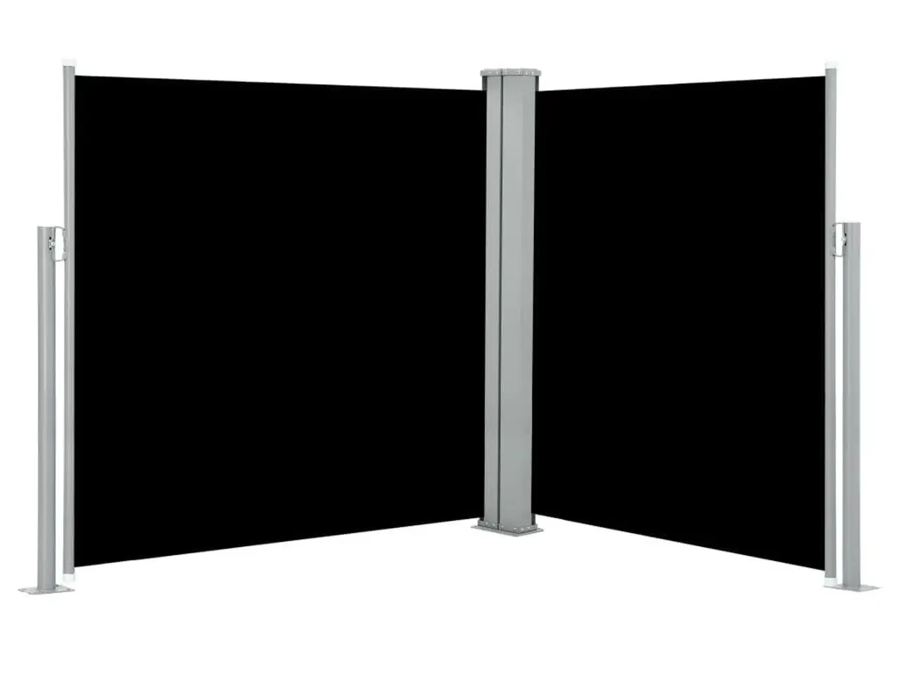 Billede 4 - Dobbelt sidemarkise til terrassen 170 x 600 cm sort