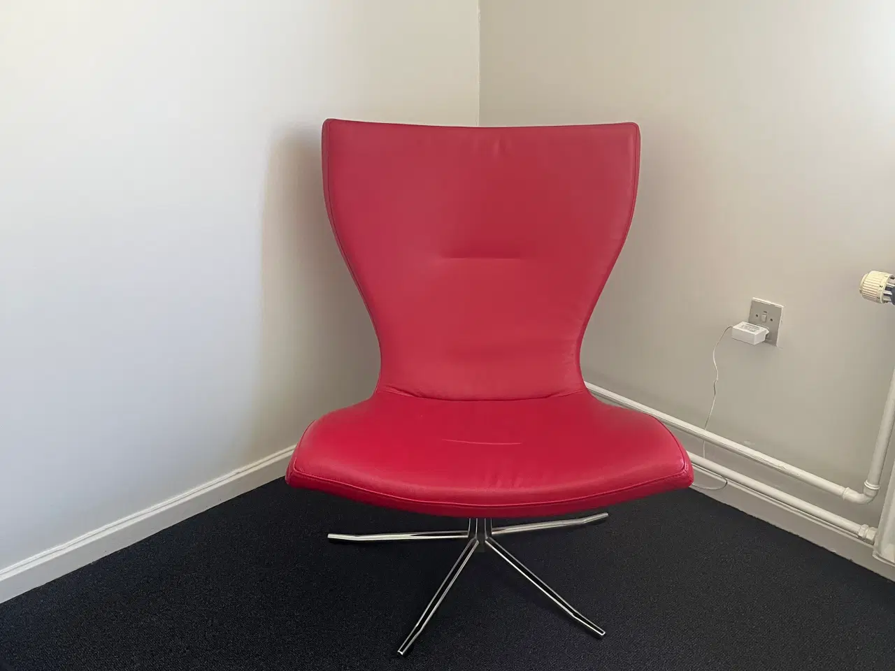 Billede 1 - Lænestol rød læder