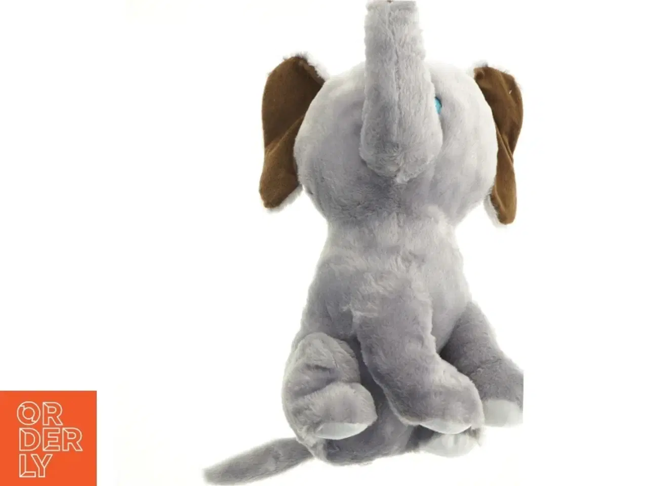 Billede 1 - Blågrå plys elefant