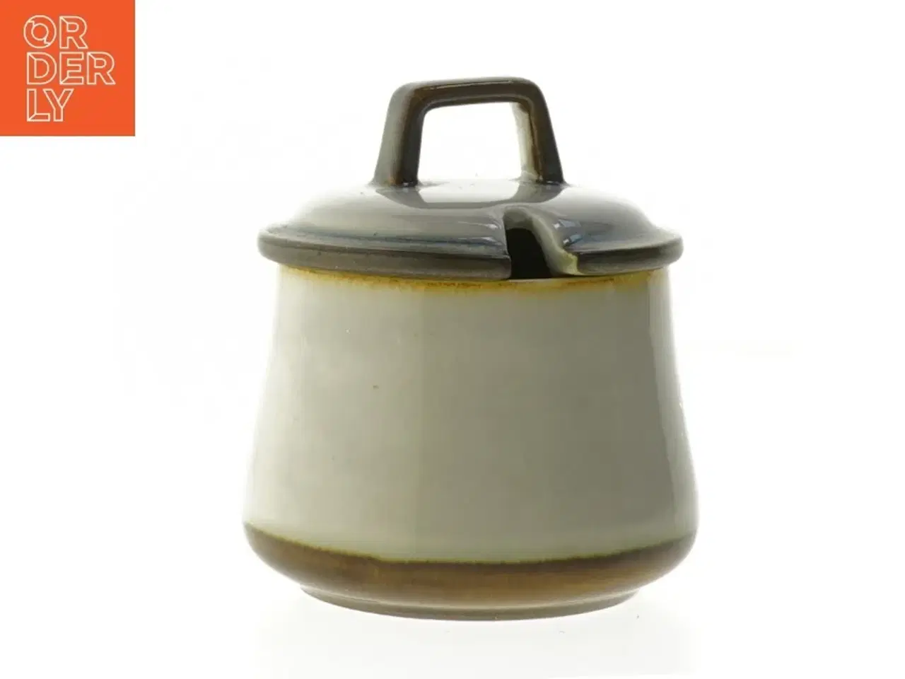 Billede 1 - Stentøj nr 302 sukkerskål/ marmeladekrukke med låg fra Bing &Grøndal (str. Ø 9 cm)