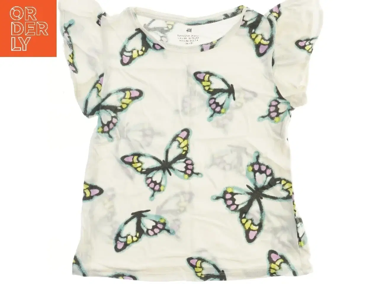 Billede 2 - Børne T-Shirt med sommerfugle fra H&M (str. 122)