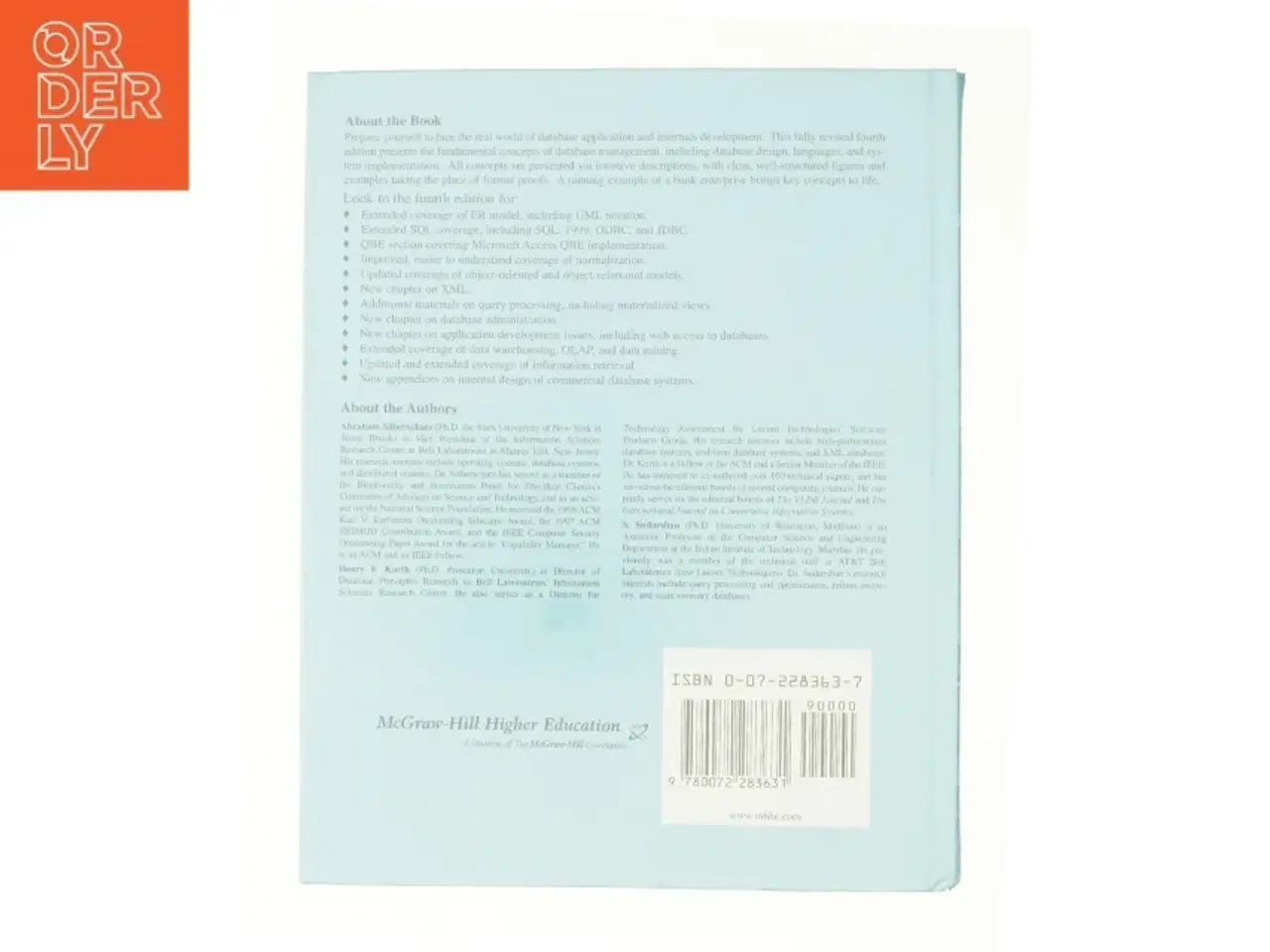 Billede 2 - Database System Concepts af Henry F. Korth, Abraham Silberschatz (Bog)