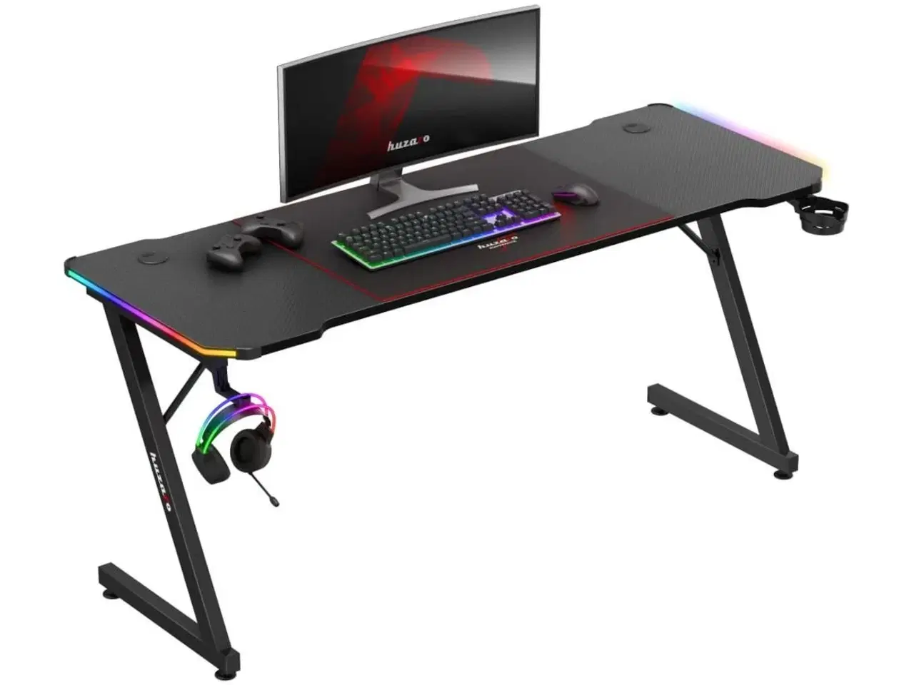 Billede 5 - Gaming bord Huzaro Hero 4.8 RGB – sort, 160×60 cm