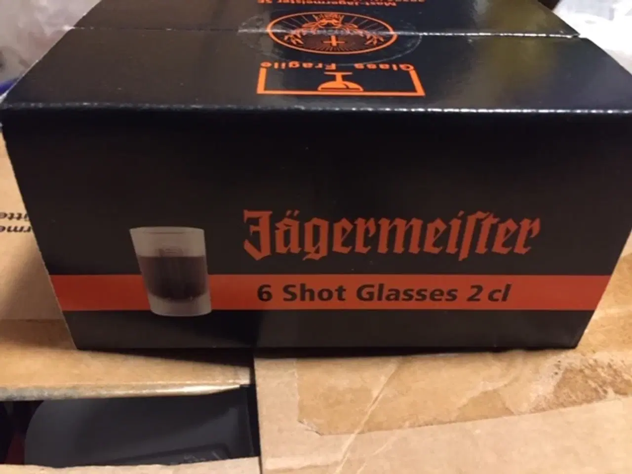 Billede 3 - Jägermeister Shotglas 2 cl Frostet Glas Til salg