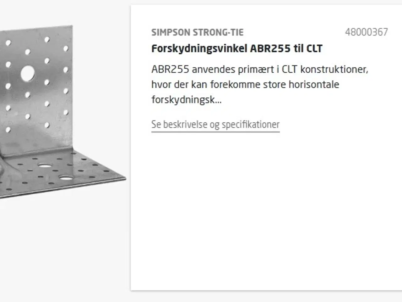 Billede 4 - Forskydningsvinkler ABR255 fra Simpson Strong-Tie