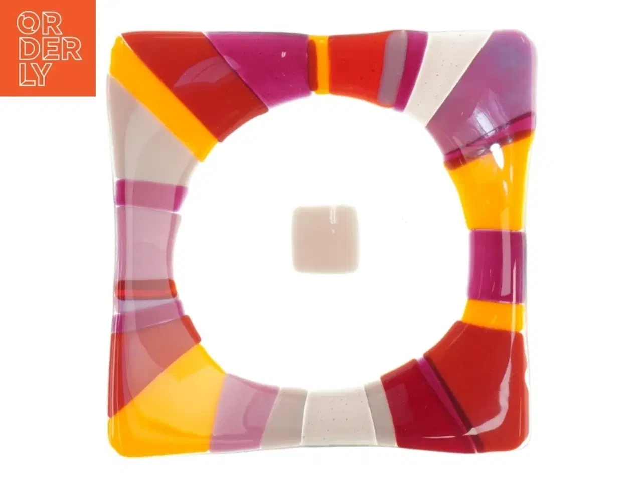 Billede 2 - Dekorativ glasfad (str. 21x21 cm)